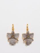 Begm Khan - Orchid 24kt Gold-plated Hoop Earrings - Womens - Crystal Multi