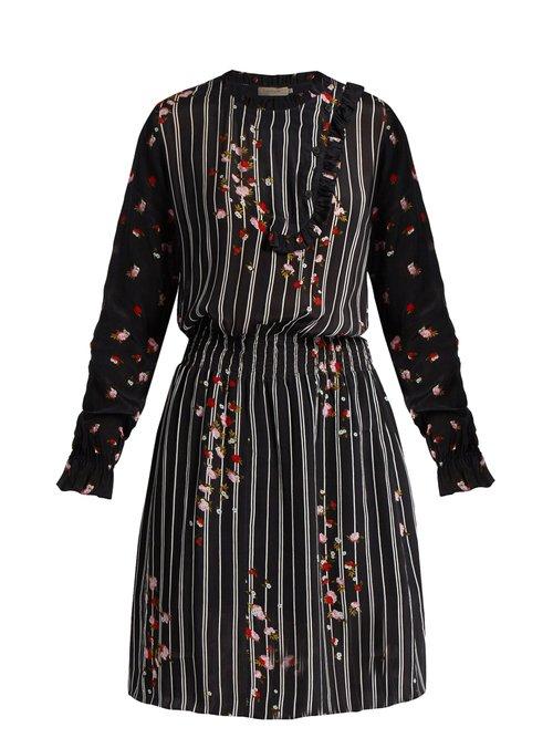 Matchesfashion.com Preen Line - Maude Floral Print Bib Front Dress - Womens - Black Multi