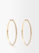 Harwell Godfrey - Skinny Talisman Diamond & 18kt Gold Hoop Earrings - Womens - Yellow Gold