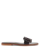 Matchesfashion.com Tod's - Catena Link-strap Leather Slides - Womens - Black