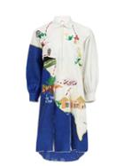 Matchesfashion.com Kilometre Paris - Tropical Tour Usa Embroidered Cotton Shirt Dress - Womens - White Multi