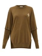 Matchesfashion.com Chlo - Detachable-sleeve Wool Sweater - Womens - Khaki