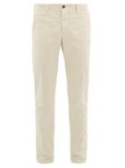 Matchesfashion.com Incotex - Cotton Blend Slim Leg Chino Trousers - Mens - White