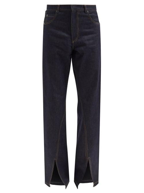 Matchesfashion.com Bianca Saunders - X Wrangler Split-cuff Twisted Jeans - Mens - Blue