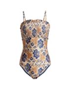 Matchesfashion.com Zimmermann - Castile Floral Print Swimsuit - Womens - Blue Multi