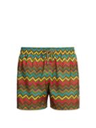 Matchesfashion.com Missoni Mare - Zigzag Print Swim Shorts - Mens - Khaki