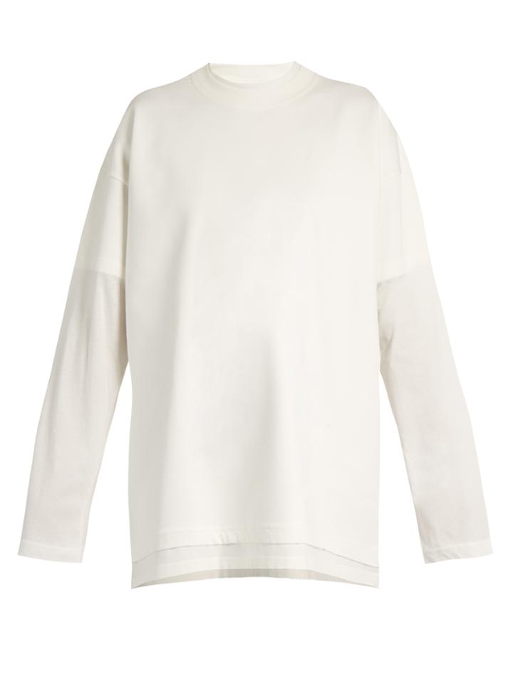 Vetements X Hanes Long-sleeved Double-layer Cotton T-shirt