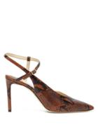 Matchesfashion.com Jimmy Choo - Sakeya 85 Python Effect Leather Pumps - Womens - Tan Multi