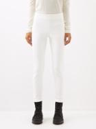 Moncler - Buttoned-cuff Twill Slim-leg Trousers - Womens - White