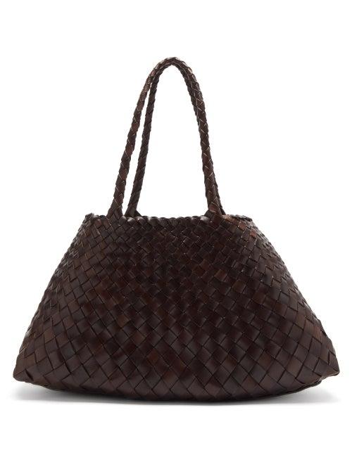 Matchesfashion.com Dragon Diffusion - Santa Croce Large Woven Leather Basket Bag - Womens - Dark Brown