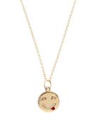 Alison Lou Diamond & Yellow-gold Tongue Out Face Necklace