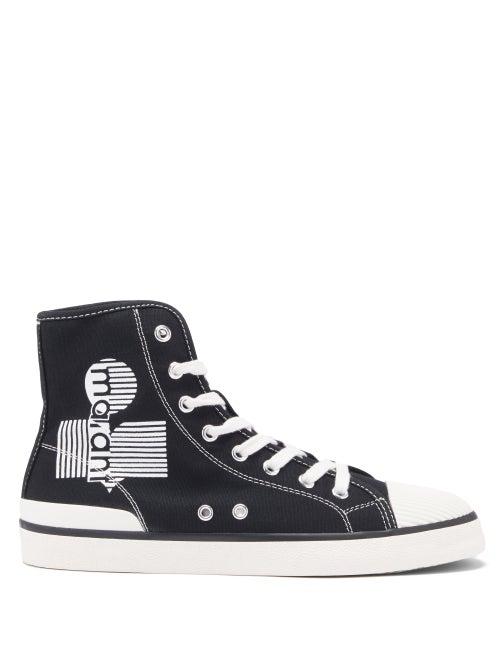 Matchesfashion.com Isabel Marant - Benkeen Logo-print High-top Canvas Trainers - Womens - Black