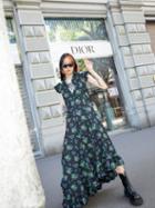 Vetements - Ruffled Asymmetric Floral-print Dress - Womens - Black Multi