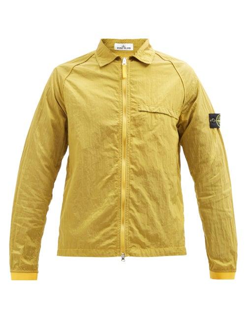 Stone Island - Logo-patch Shell Overshirt - Mens - Yellow