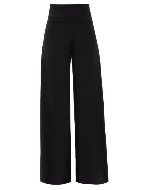 Norma Kamali - Elephant Jersey Wide-leg Trousers - Womens - Black