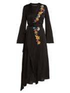 Etro Floral-embroidered Wrap Dress