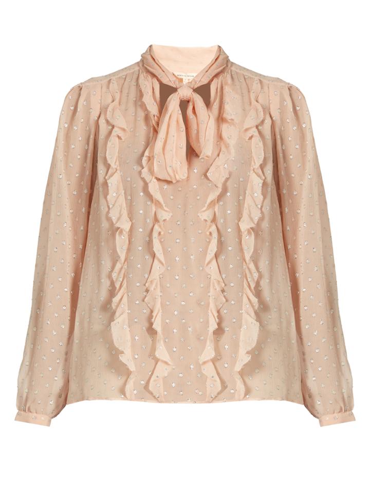 Rebecca Taylor Spot Fil Coup Silk-blend Chiffon Blouse