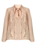 Rebecca Taylor Spot Fil Coup Silk-blend Chiffon Blouse