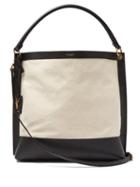 Matchesfashion.com Saint Laurent - Leather-trimmed Cotton-blend Canvas Tote Bag - Womens - Beige Multi