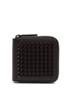 Matchesfashion.com Christian Louboutin - Panettone Spike Embellished Square Leather Wallet - Mens - Black