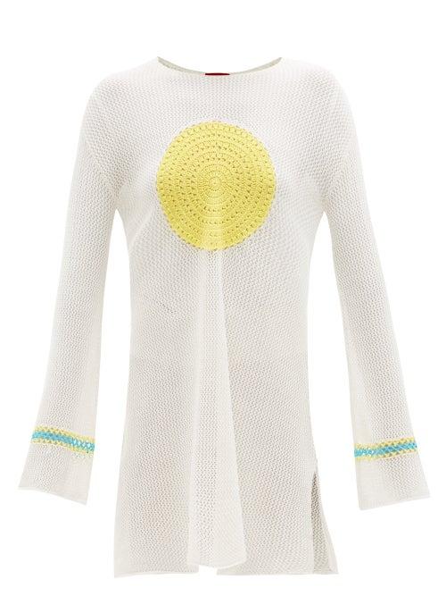 Matchesfashion.com Staud - Maratea Flared-sleeve Crochet Dress - Womens - White