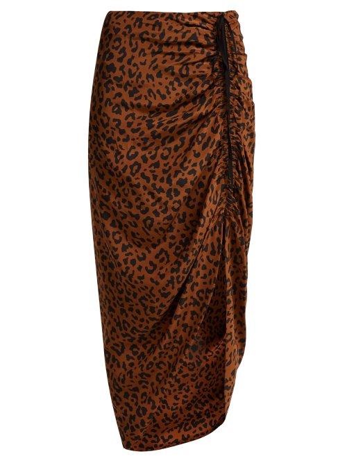 Matchesfashion.com Diane Von Furstenberg - Heyford Leopard Print Silk Skirt - Womens - Animal