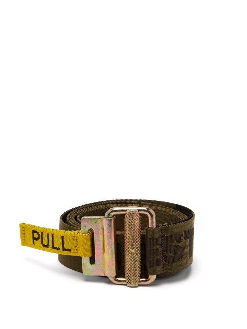 Matchesfashion.com Heron Preston - Logo Jacquard Tape Belt - Mens - Green