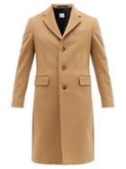 Matchesfashion.com Burberry - Single Breasted Tailored Wool Blend Coat - Mens - Camel