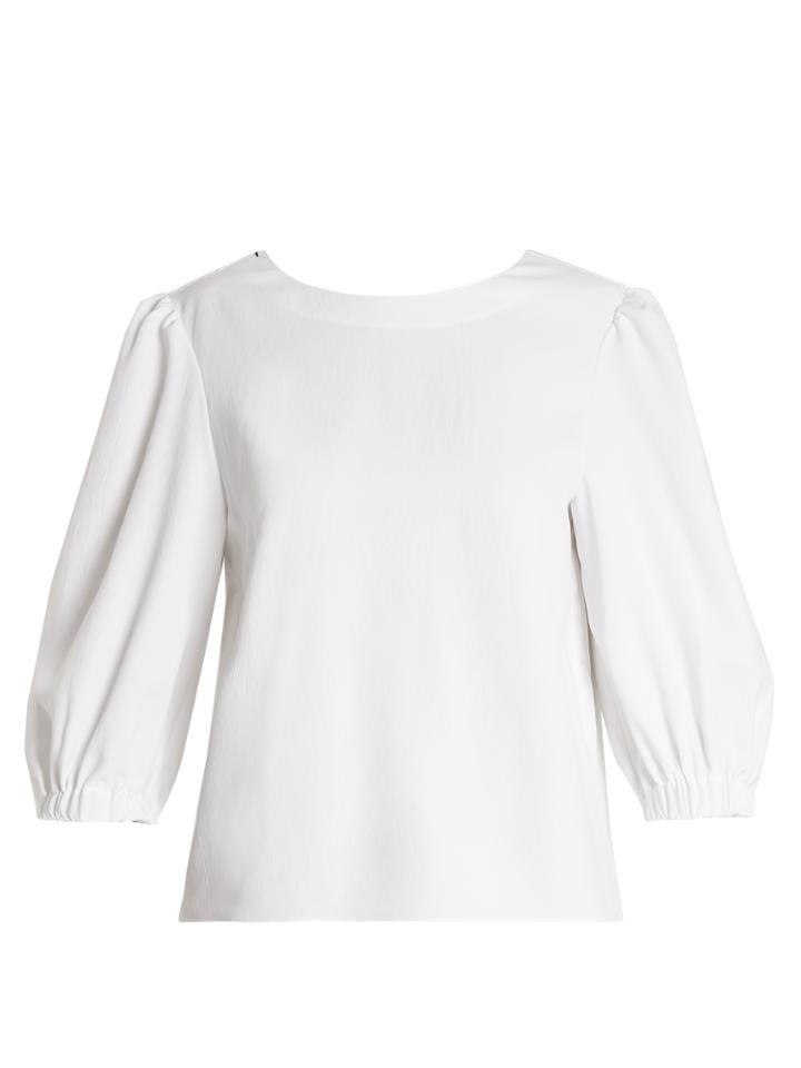 Tibi Drape V-back Twill Top
