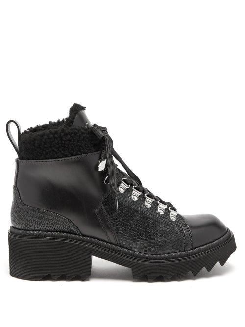 Matchesfashion.com Chlo - Bella Shearling-lined Leather Aprs-ski Boots - Womens - Black