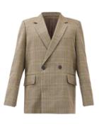 Matchesfashion.com Wooyoungmi - Double-breasted Check Wool-blend Suit Jacket - Mens - Dark Grey