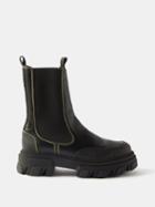 Ganni - Exaggerated-sole Leather Chelsea Boots - Womens - Black