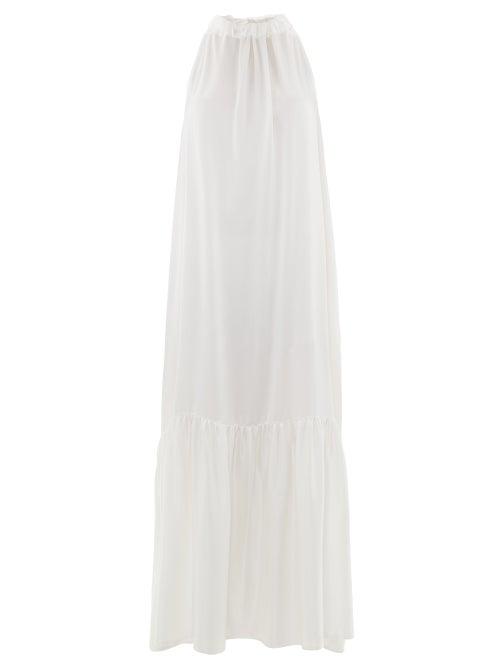 Matchesfashion.com Asceno - The Ibiza Silk-charmeuse Maxi Dress - Womens - White