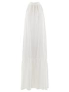 Matchesfashion.com Asceno - The Ibiza Silk-charmeuse Maxi Dress - Womens - White