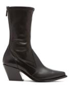 Matchesfashion.com Givenchy - Slant Heel Leather Boots - Womens - Black
