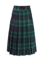 Duncan - Duncan High-rise Pleated Tartan Wool Skirt - Womens - Green Multi