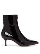 Matchesfashion.com Gianvito Rossi - Zip Front 55 Vinyl Ankle Boots - Womens - Black
