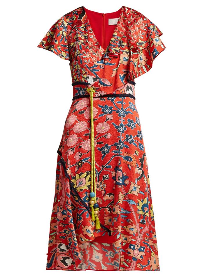 Peter Pilotto Floral-print Stretch-silk Dress