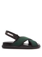 Matchesfashion.com Marni - Fussbett Crossover-strap Technical Sandals - Mens - Black Green