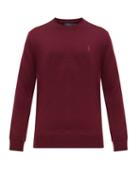 Matchesfashion.com Polo Ralph Lauren - Logo Embroidered Merino Wool Sweater - Mens - Burgundy