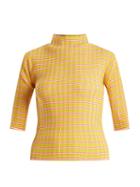 Matchesfashion.com Pleats Please Issey Miyake - Striped Pleated Top - Womens - Yellow Stripe