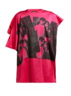 Matchesfashion.com Raf Simons - Photographic Print Double Sleeve Cotton T Shirt - Womens - Pink