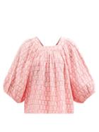 Anaak - Nadia Flower-print Cotton-gauze Blouse - Womens - Pink