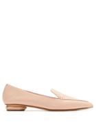 Matchesfashion.com Nicholas Kirkwood - Beya Point Toe Grained Leather Loafers - Womens - Nude