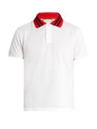 Gucci Knit-collar Cotton-blend Polo Shirt