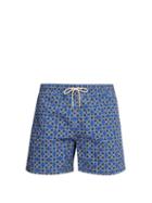 Matchesfashion.com Le Sirenuse, Positano - Micro Pattern Printed Swim Shorts - Mens - Blue Multi