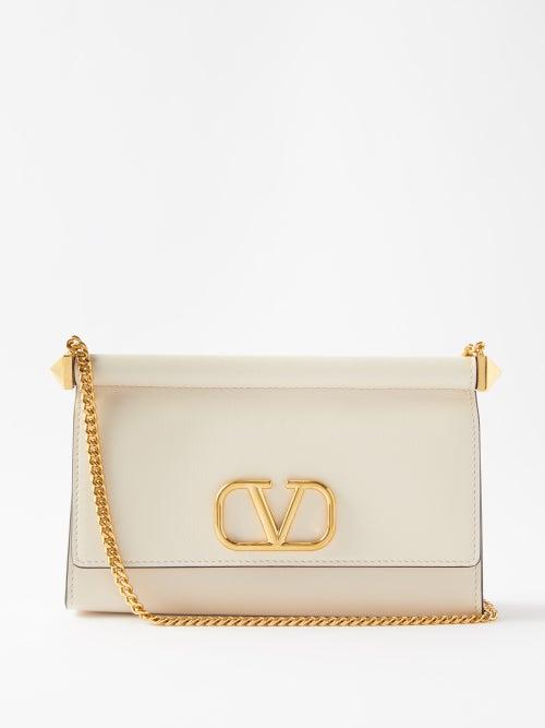 Valentino Garavani - V-logo Leather Cross-body Bag - Womens - White