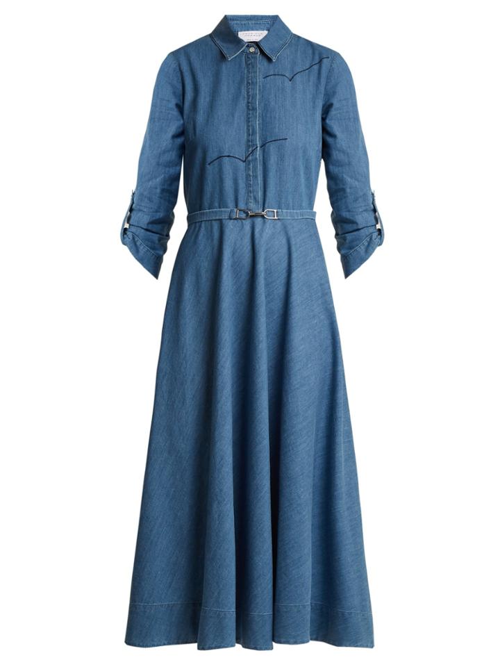 Gabriela Hearst Marley Point-collar Denim Dress