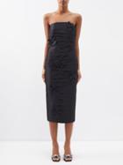 Bernadette - Taffi Bandeau Taffeta Midi Dress - Womens - Black