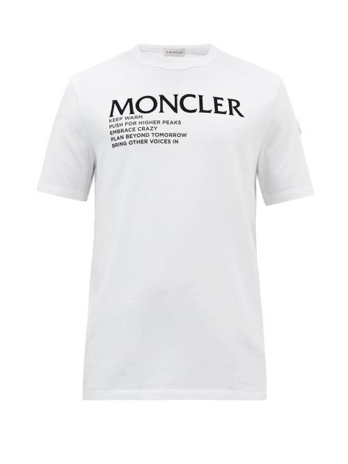 Moncler - Logo-print Cotton-jersey T-shirt - Mens - White